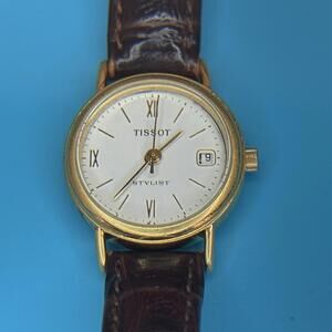 Elegant Classic Tissot Stylist Gold Plate Women’s Date Quartz Model C230